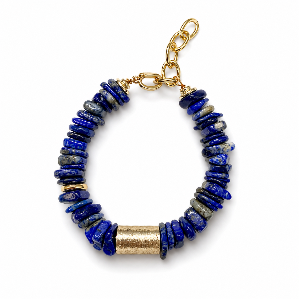 Nerina bracelet with Lapis and Brushed Gold-Plated Accents and findings