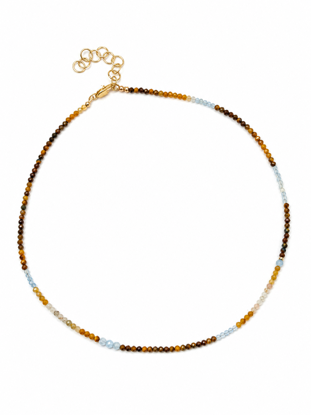Ondine 16" Strand of Pieterstone and Aquamarine