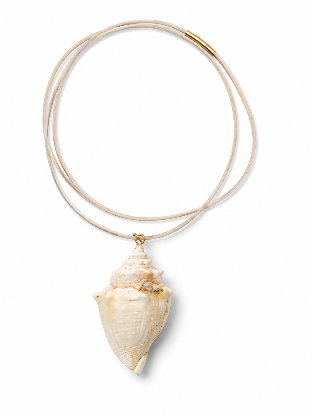 30" creme color leather cord paired with a shore relic