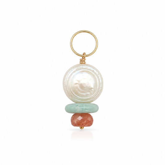Sun Relic of Pearl, Amazonite and Sunstone