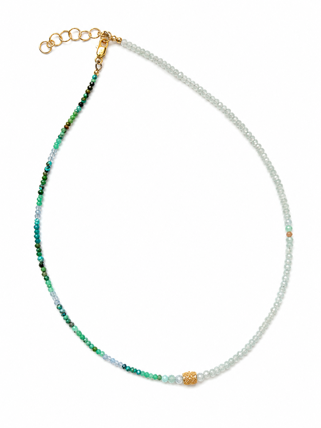 Marena 16" strand of Turquoise Amazonite and Aquamarine